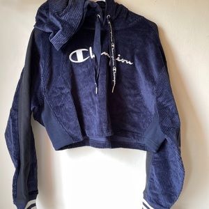 Champion Cropped Corduroy Sweatshirt/Hoodie